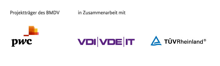 Partnerlogos von pwc, VDI-VDE-IT und TÜV Rheinland